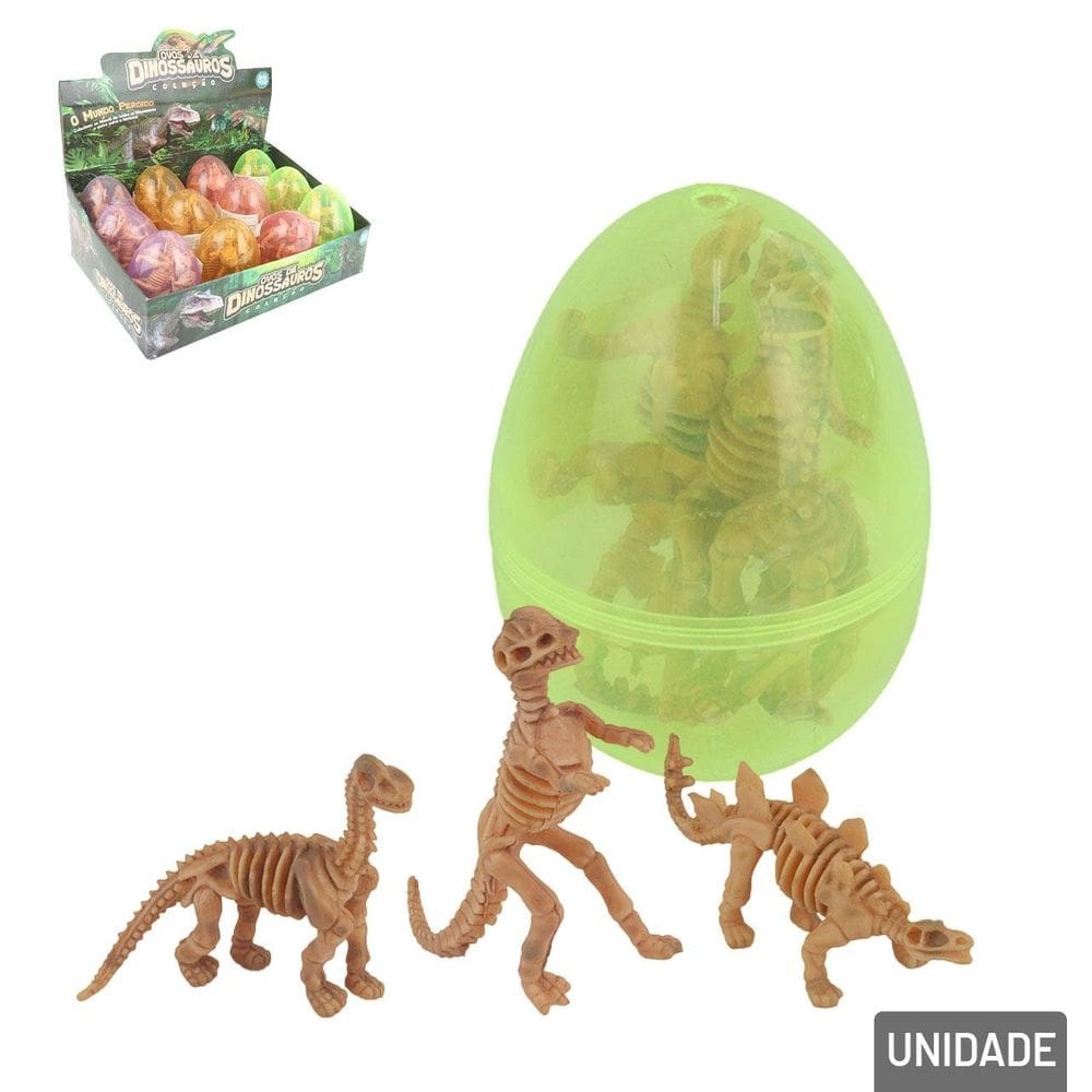 OVO Surpresa 03 Peças Fóssil de Dinossauro - Tudo em Caixa