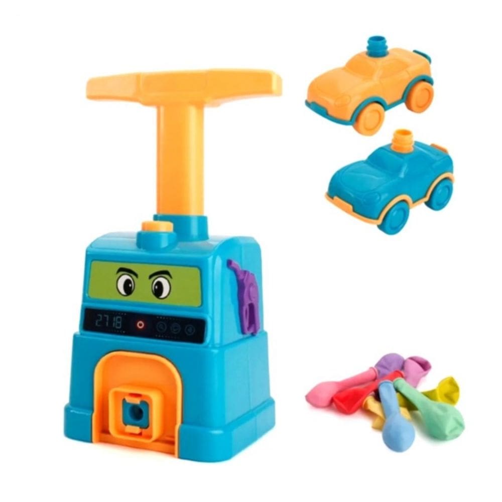 Balloon Car Launcher + Balões azuis para crianças Science Experi