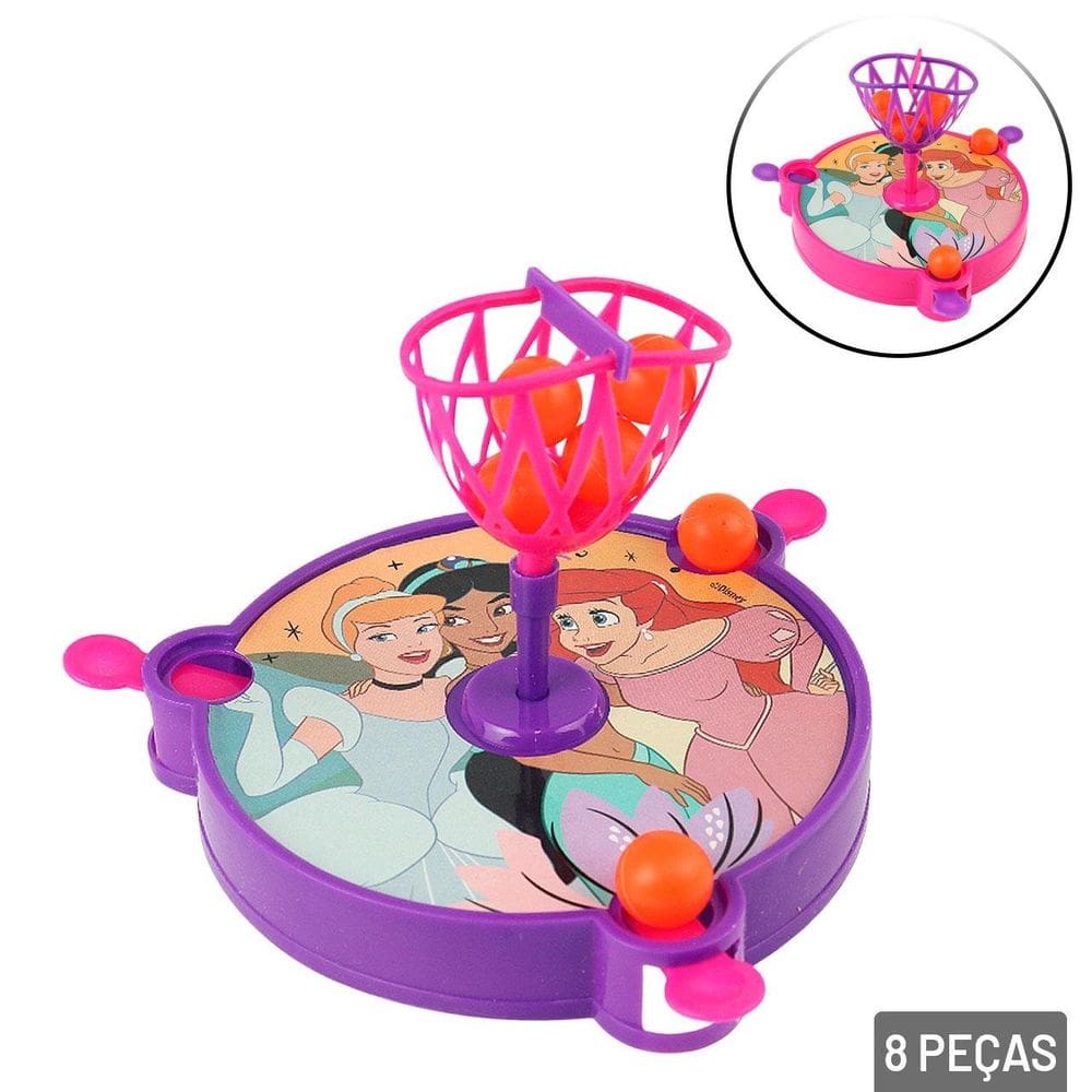 Mini Jogo de Basquete 8 Peças Princesas Color - Tudo em Caixa