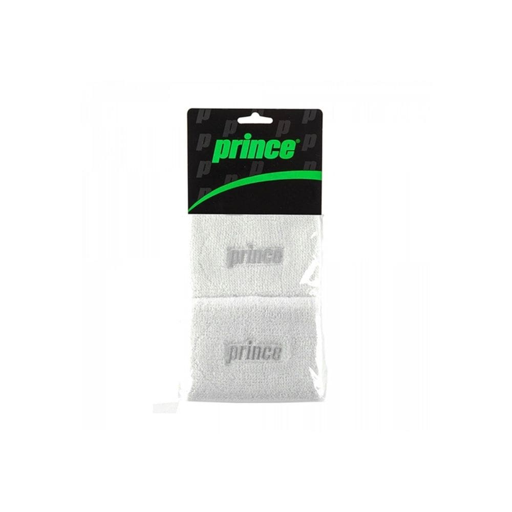 Pulseiras Prince White Logo White Algodão Ultra-absorvente