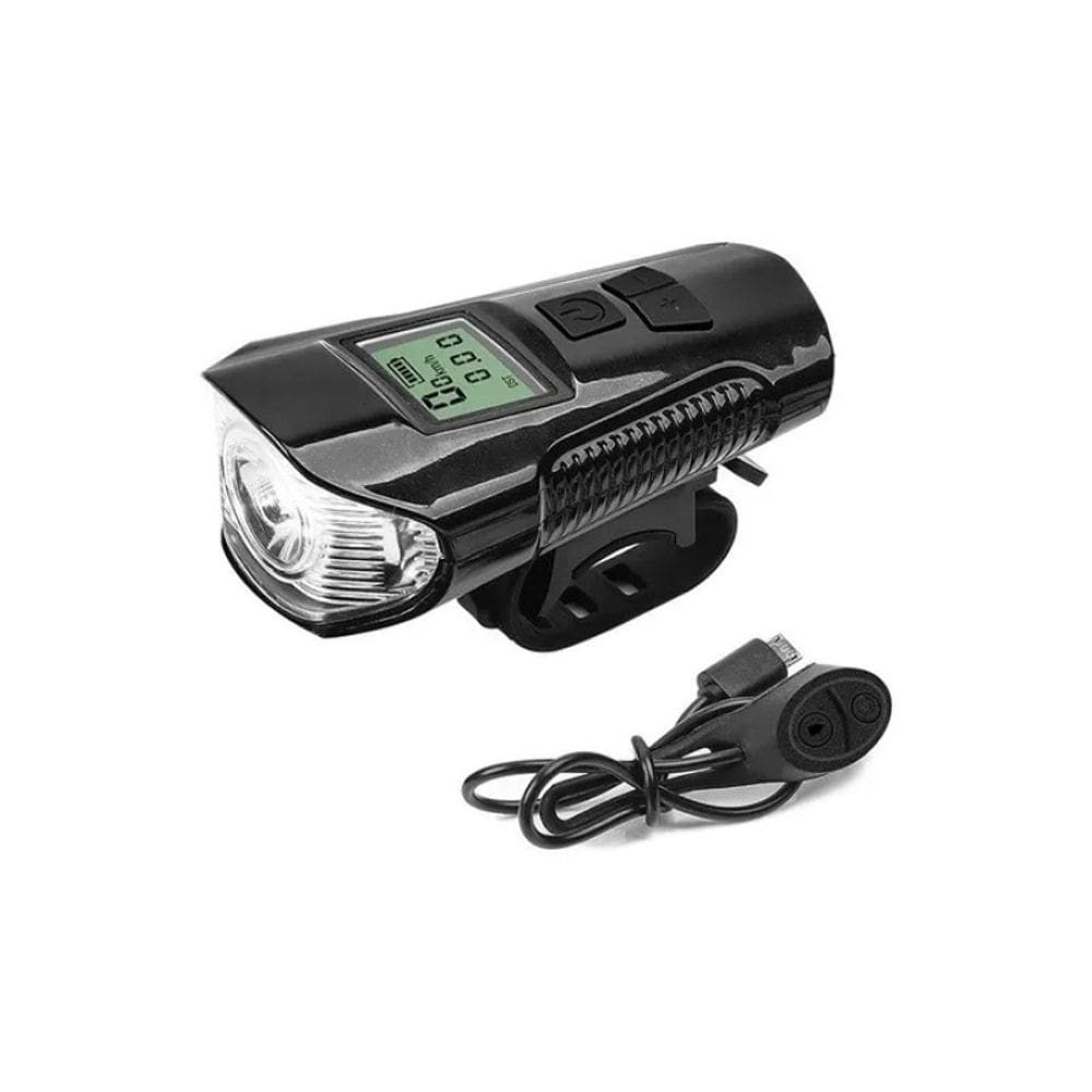 Luz de bicicleta recarregável e buzina com computador inteligente