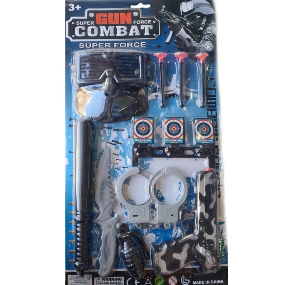 Conjunto infantil de combate policial com 10 acessórios - 10 anos ou mais