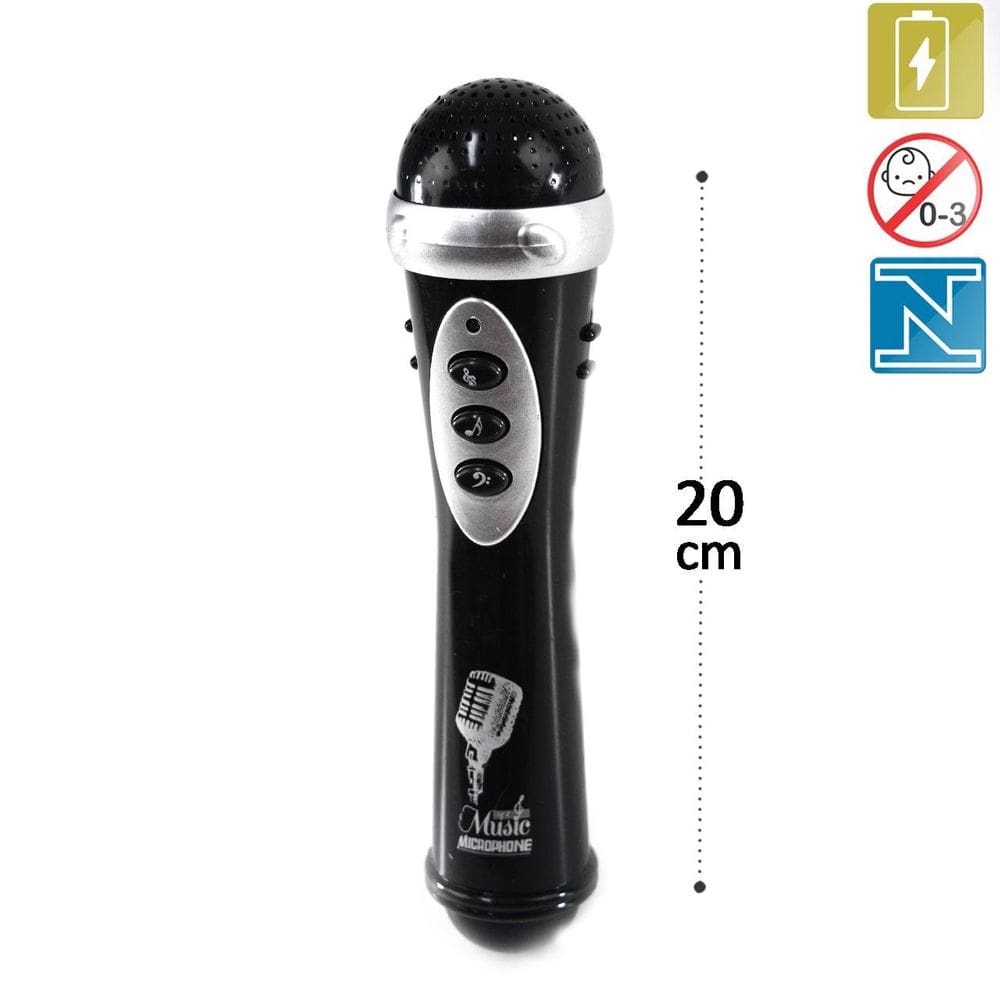 Microfone Musical Infantil POP Star Preto - Tudo em Caixa