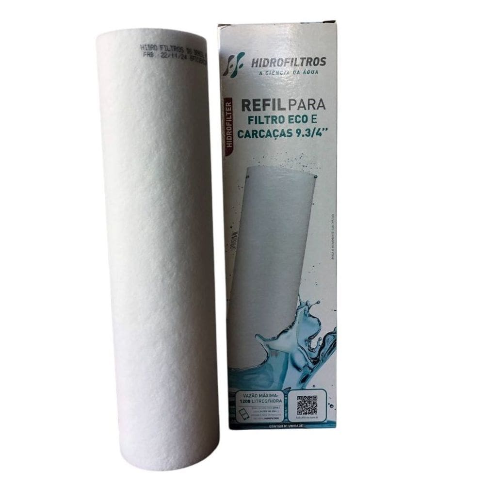 Filtro Refil Cartucho Polipropileno Liso 9 3/4 Cavalete de Entrada Máquina de Lavar Ponto de Uso POU