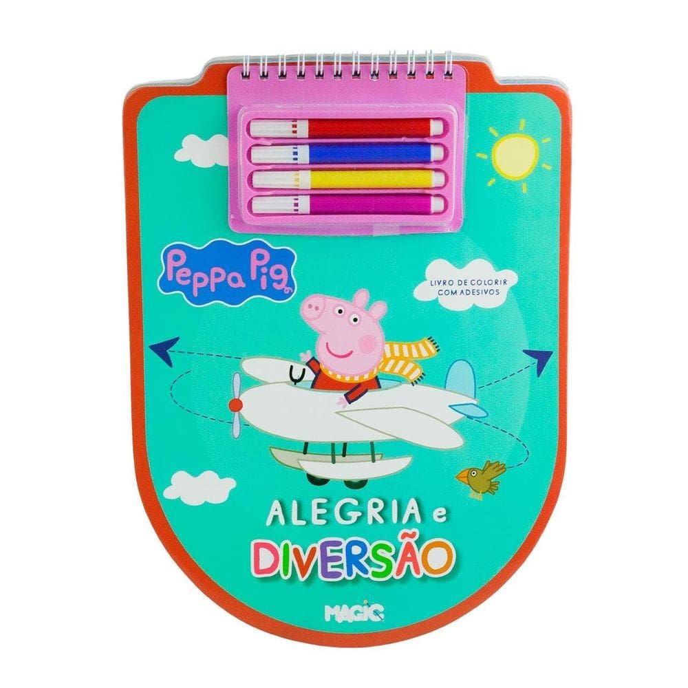 Livro de Colorir com 4 Canetinhas Peppa Pig - Tudo em Caixa