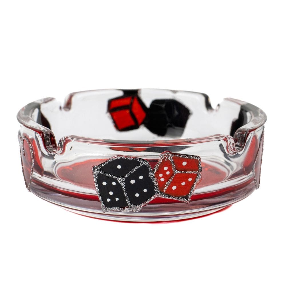 Cinzeiro Zé Pelintra Vidro Pintado Redondo 10 cm 4 Apoios