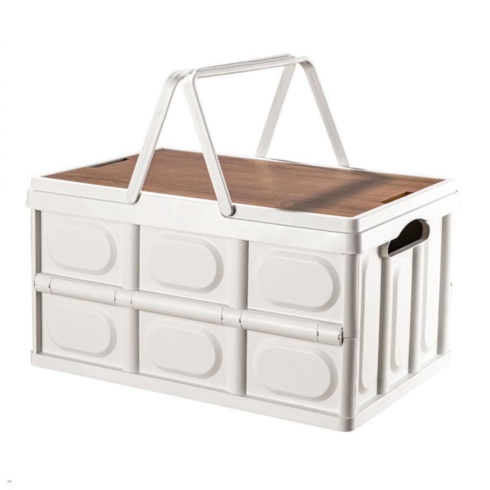 Caixa Dobrável Vira Mesa Portátil Armazenamento Cesta Empilhável Multiuso Banqueta Viagem Praia Portátil Alça Acampamento