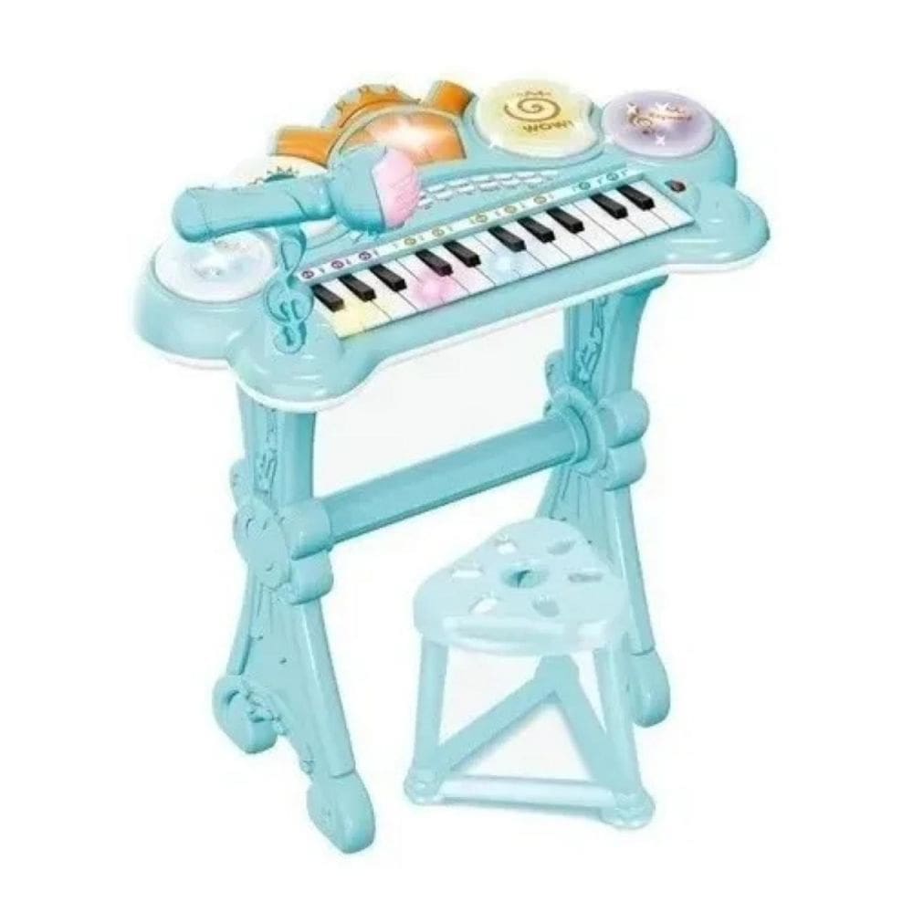 Teclado de piano musical Toy Infant Celeste com microfone