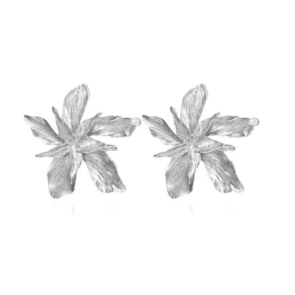 Brincos Silver Chrome Flower Hoops 3cm x 3cm