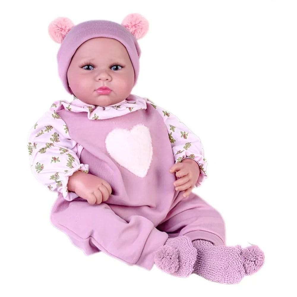 Boneca Baby Moments Reborn Menina com Mantinha 2846 Cotiplás