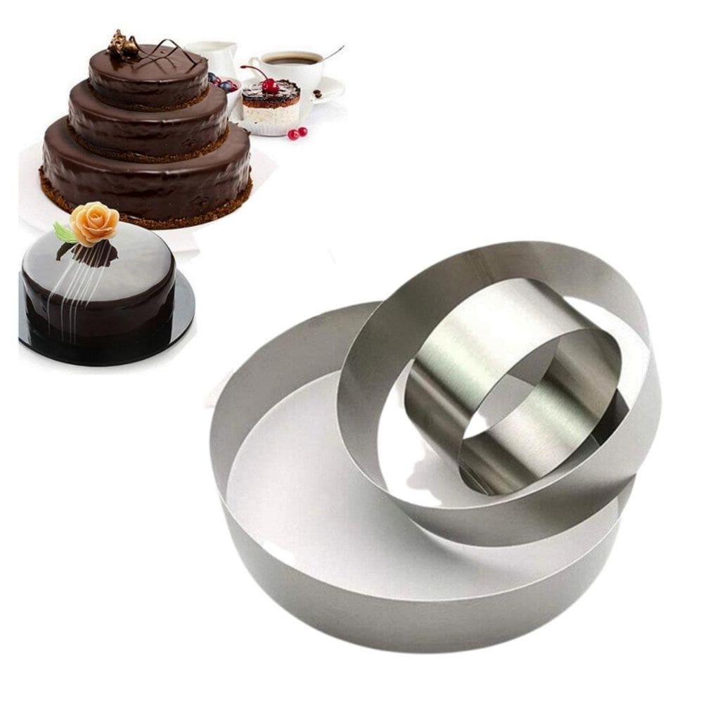 Conjunto de moldes para bolos, molde circular para cortador de massa, 3 peças