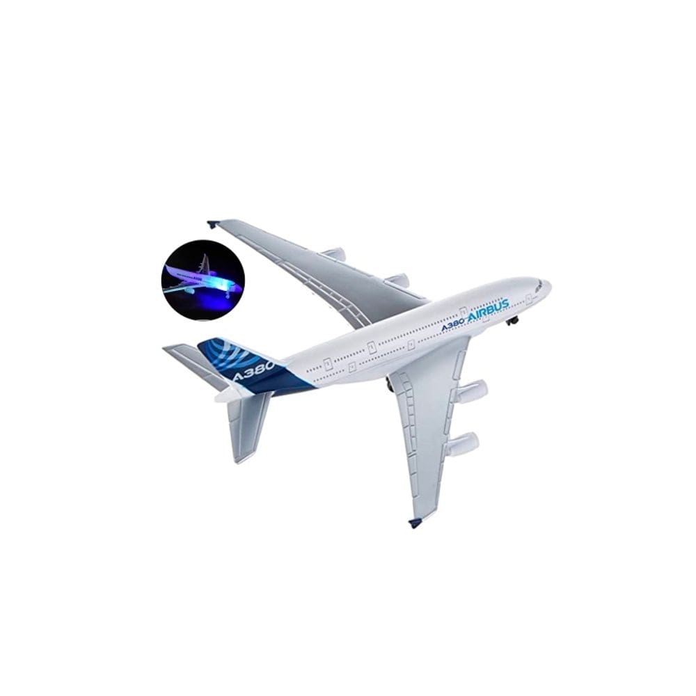 Avião de brinquedo Passenger A380 com som de luz 40 cm branco com azul