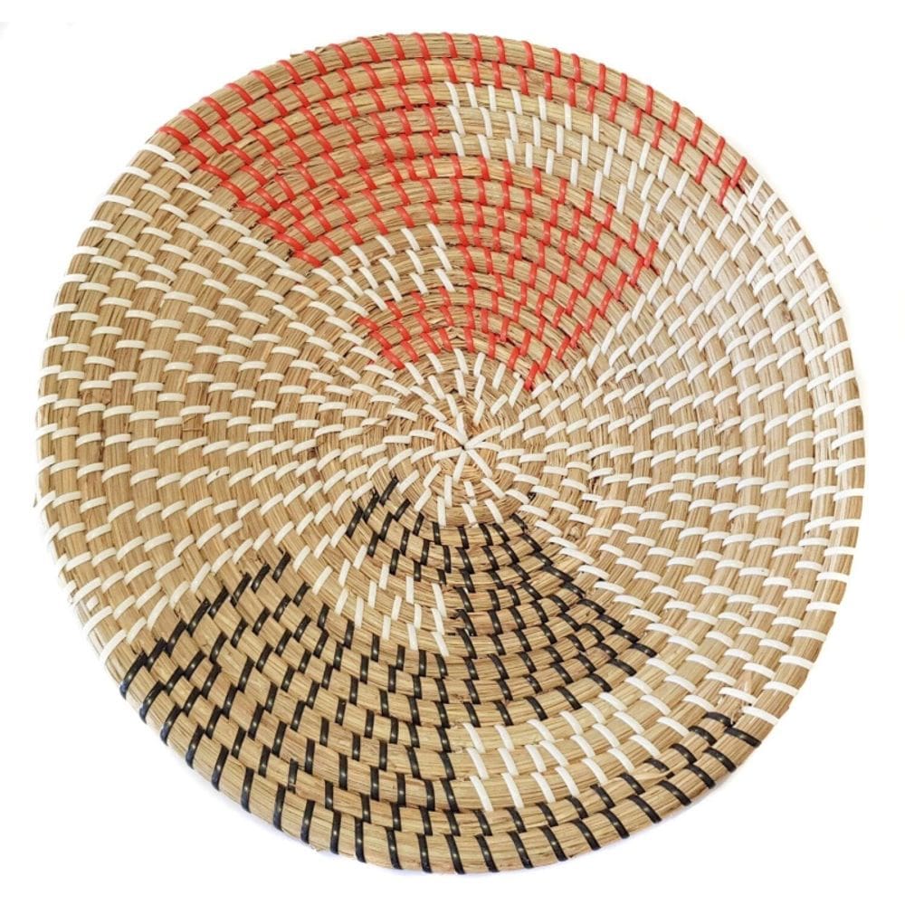 Prato de parede decorativo feito à mão com ervas marinhas de 35 cm de diâmetro