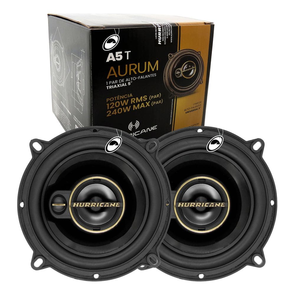 Par De Alto Falante Hurricane Triaxial Aurum A5t 5 120W Rms