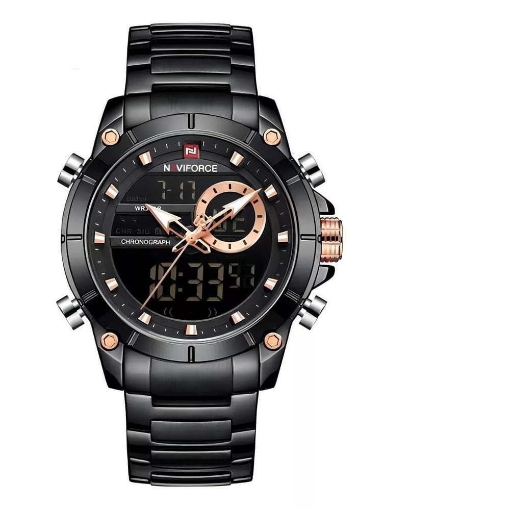 Relogio Naviforce 9163 Preto Masculino Digital e Analogico