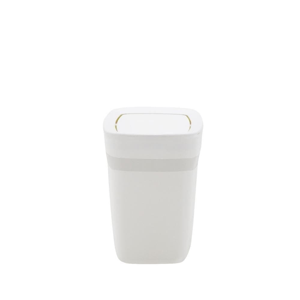 Lixeira Tramontina Compact Em Polipropileno Branco Com Tampa Basculante 6,5 L