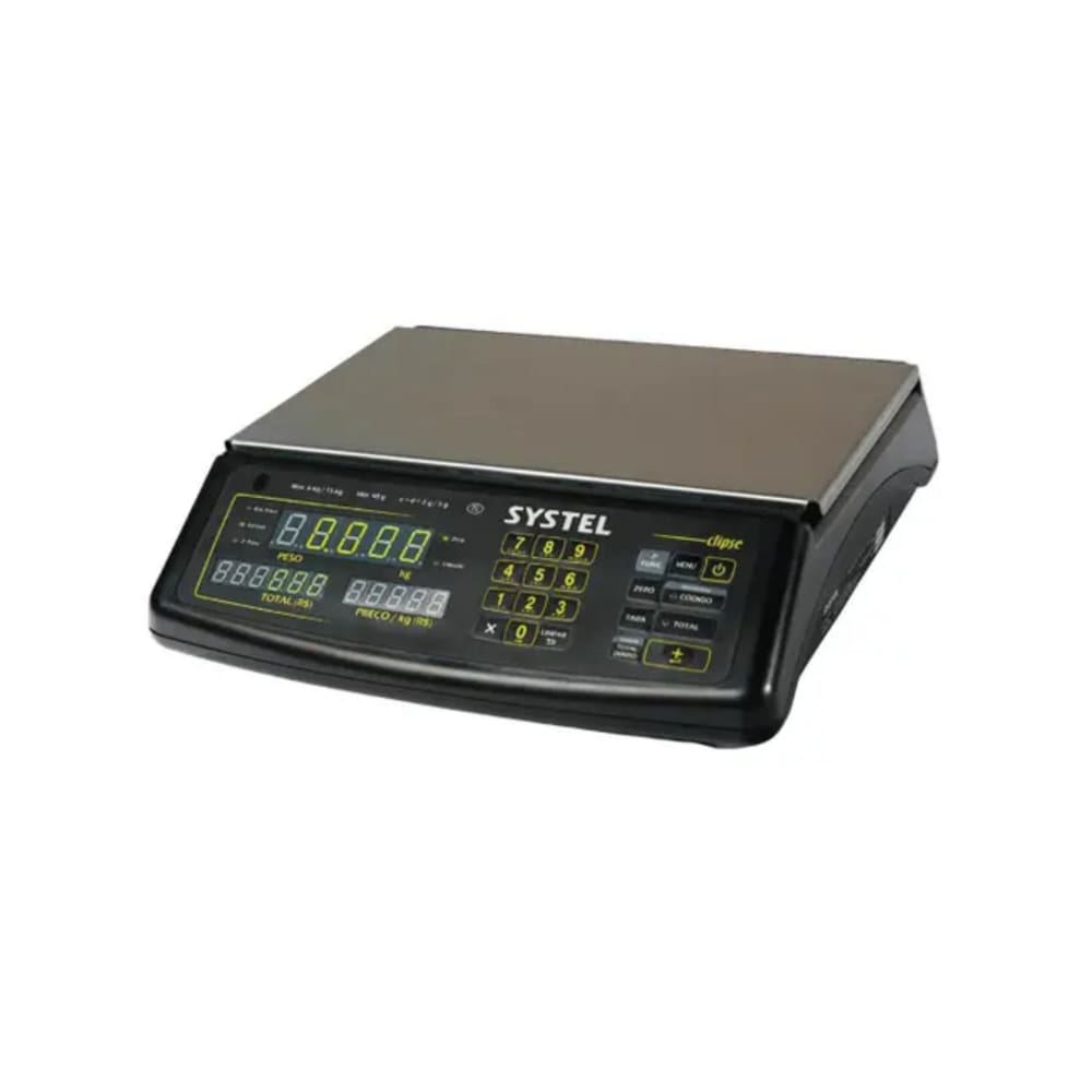 Balança Computadora Systel Clipse 15kg Preta - Bateria - INMETRO