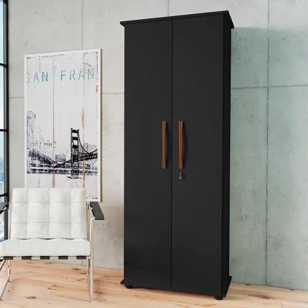 Armário Multiuso 2 portas com chave CORDOBA PRETO