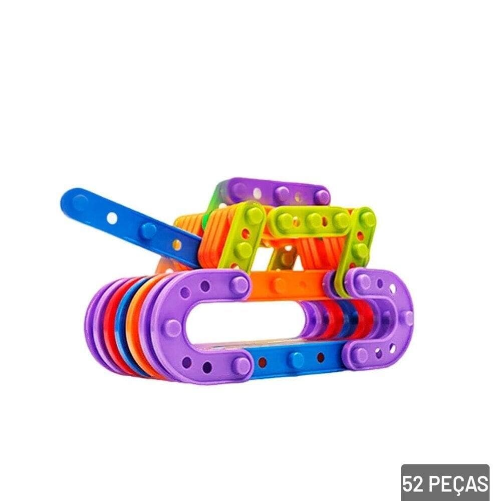 Brinquedo Educativo 28 Pç de Montar Creative Block - Tudo em Caixa