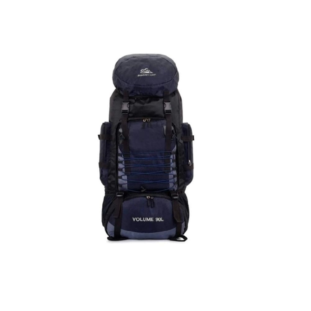 Mochila impermeável para acampamento e trekking 90L azul marinho