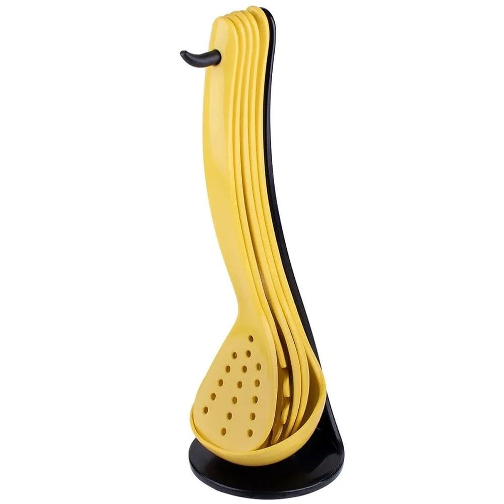 Kit De Cozinha 06 Peças Com Suporte Amarelo Kala - 337527