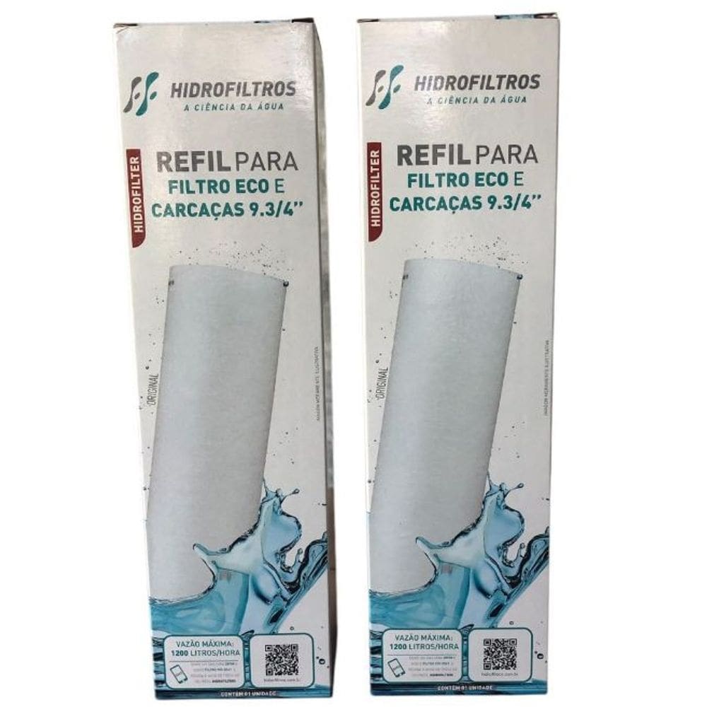 Kit 2 unidades Refil para filtro eco carcaças 9.3/4`` Hidrofiltros