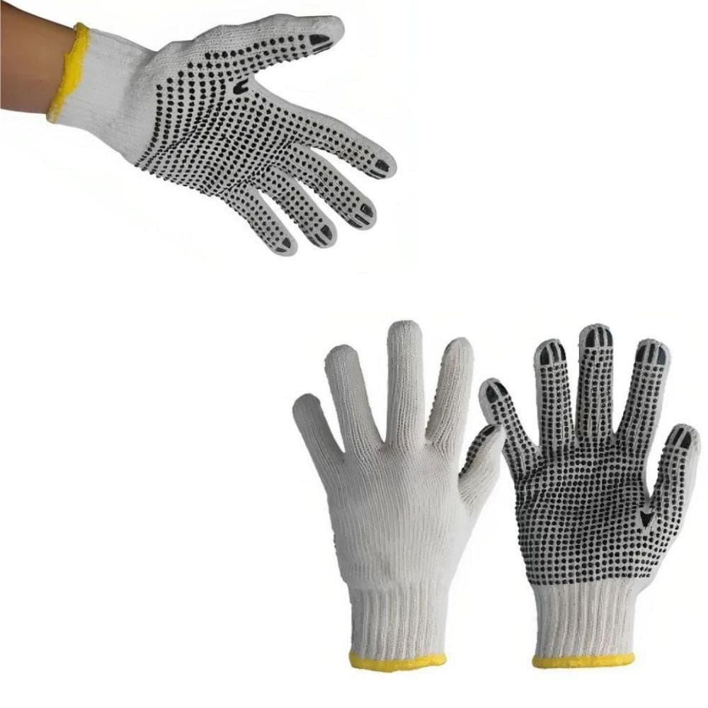 Kit 50 Luvas De Malha Pedreiro 3 Fios Pigmentada 9 Worker