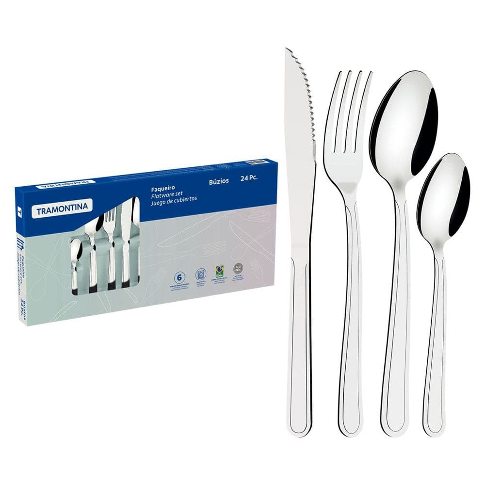 Faqueiro 24 Pecas Inox Tramontina Buzios 23799/071