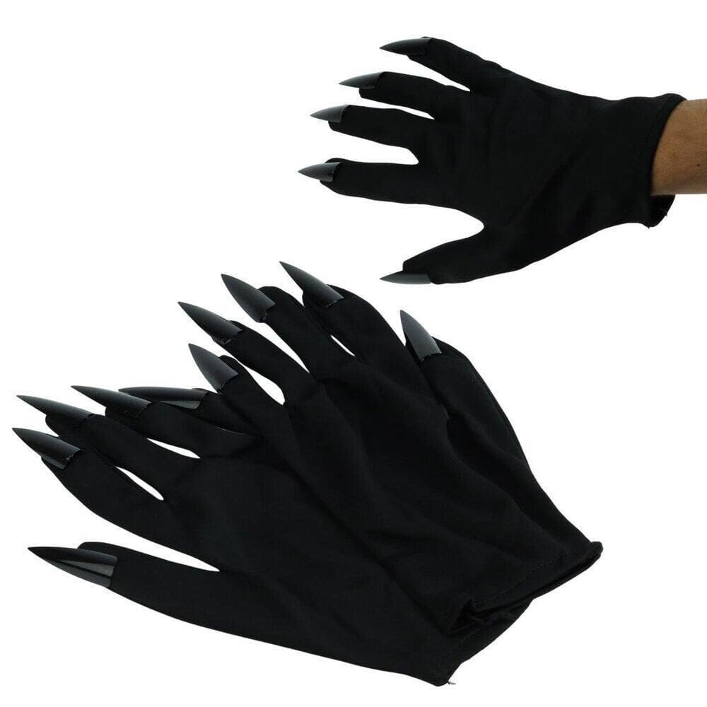 Luva de Poliéster Halloween com Unhas Preto - Tudo em Caixa