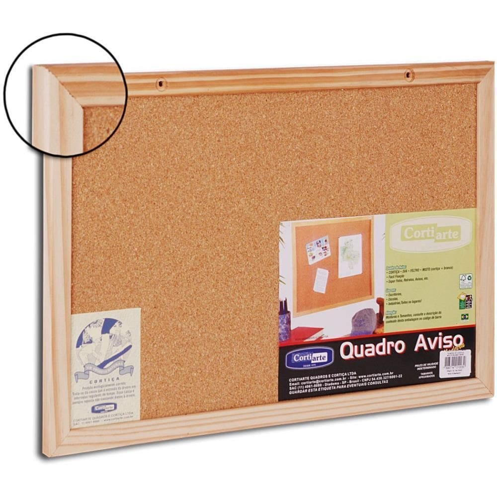 Quadro Aviso Moldura Madeira Cortica Standard 090X060Cm 789