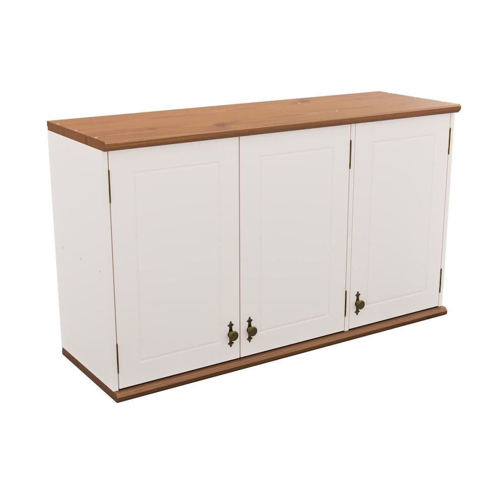 Aéreo 3 Portas com Tampo de Madeira Maciça Joy Off White