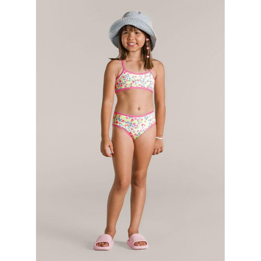 Biquíni dupla face em malha UV Infantil menina Brandili