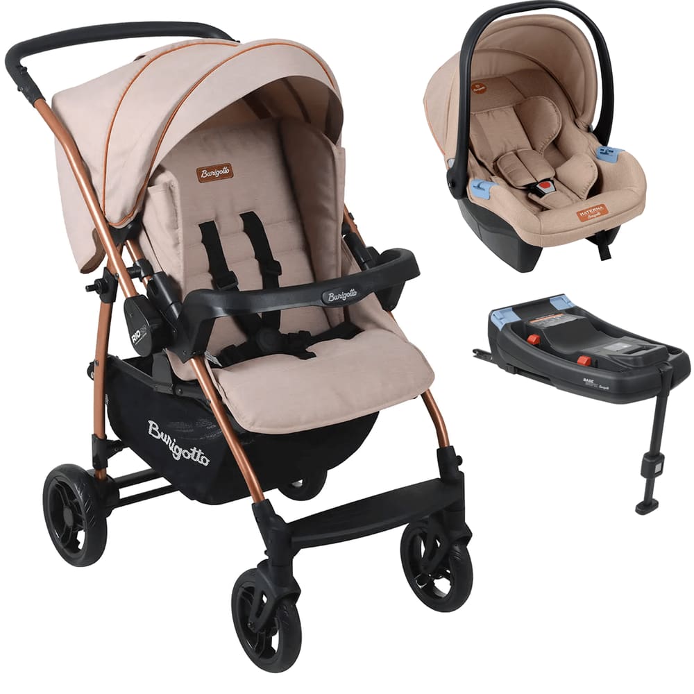 Carrinho de Bebe Burigotto Travel System Rio K 22 Base ISO Mon Amour