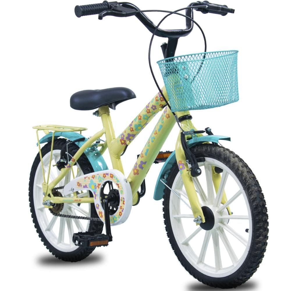 Bicicleta infantil Aro 16 South Flower Cesto e Paralama meninas V-brake