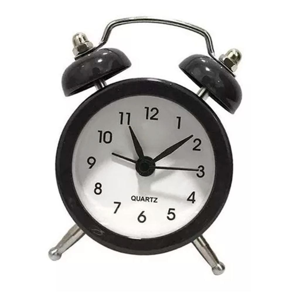 Despertador Double Bell Retro Style Metal Black