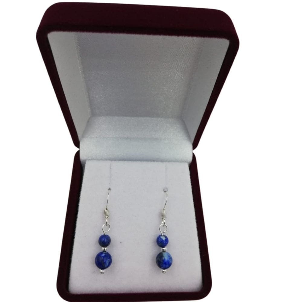 Brincos MeliaRos em prata 925 com pedras de lápis-lazúli