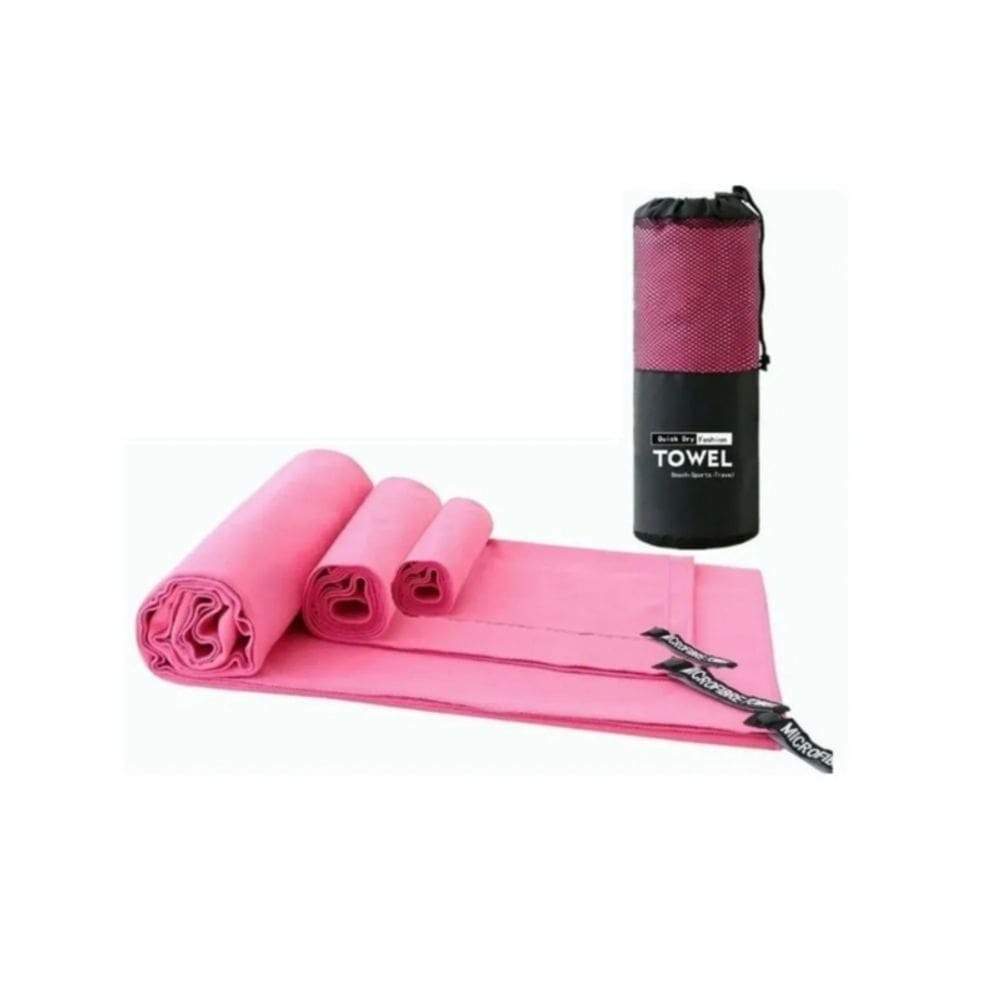 Toalha de microfibra de secagem rápida rosa 3 tamanhos 38x38cm 80x40cm
