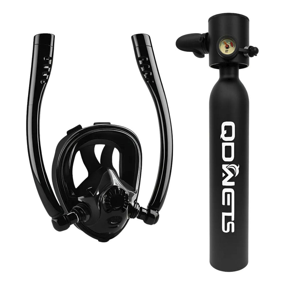 Mascara de Mergulho Cilindro Oxigenio Oculos Snorkel Seco Manometro Nataçao Full Face