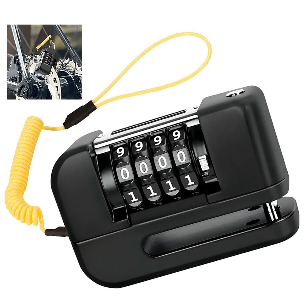 Trava de Disco Freio com Senha Antifurto Moto Motocicleta Bike Bicicleta Cadeado Proteçao Segurança Resistente
