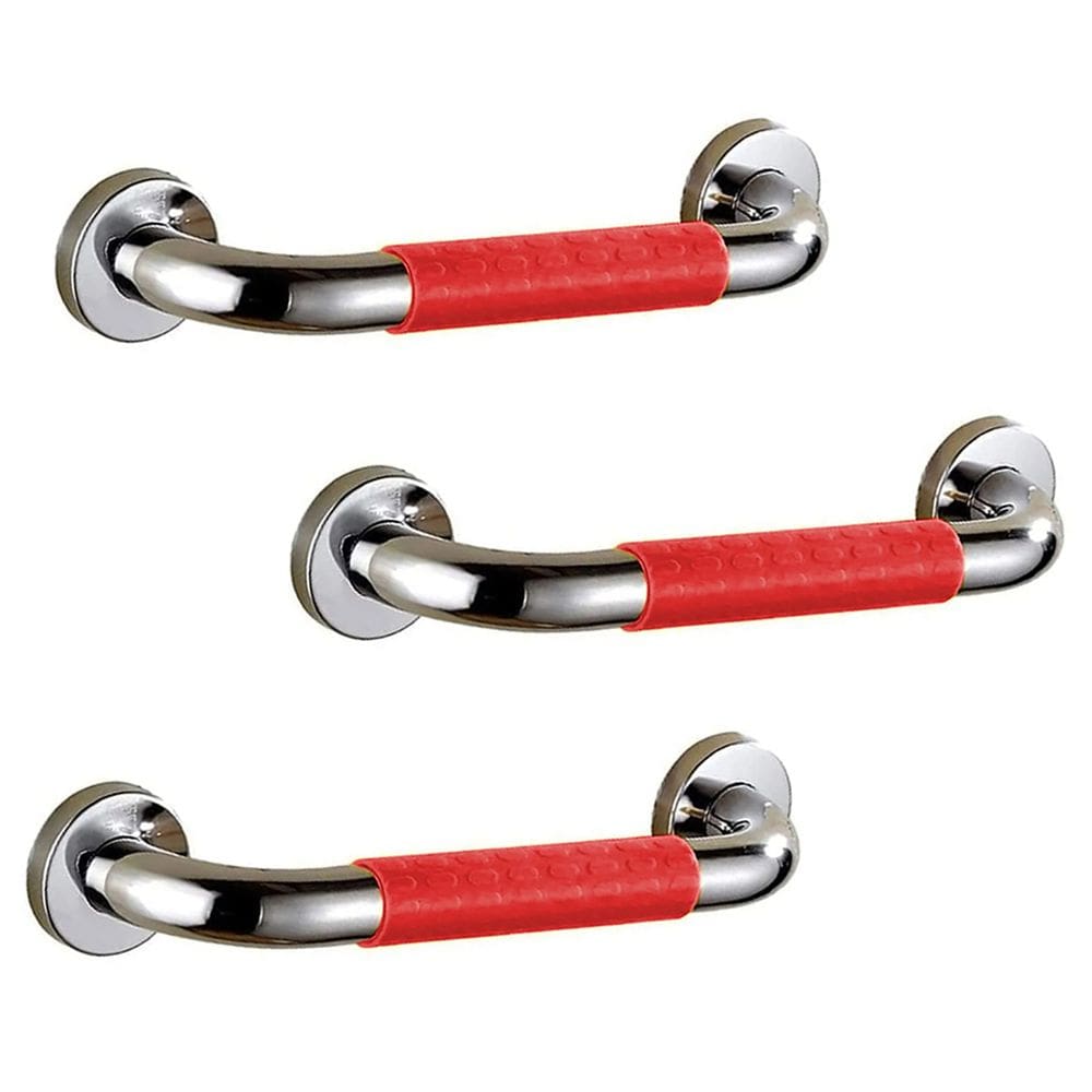 Barra de Apoio 40cm Suporte Antiderrapante Kit 3 uni Idoso Criança Box Banheiro Escada Corrimao Segurança Acessibilidade