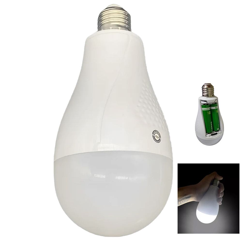 Lampada de Emergencia LED Recarregavel Inteligente E27 Potente Queda de Energia Pesta Trilha Camping Portatil