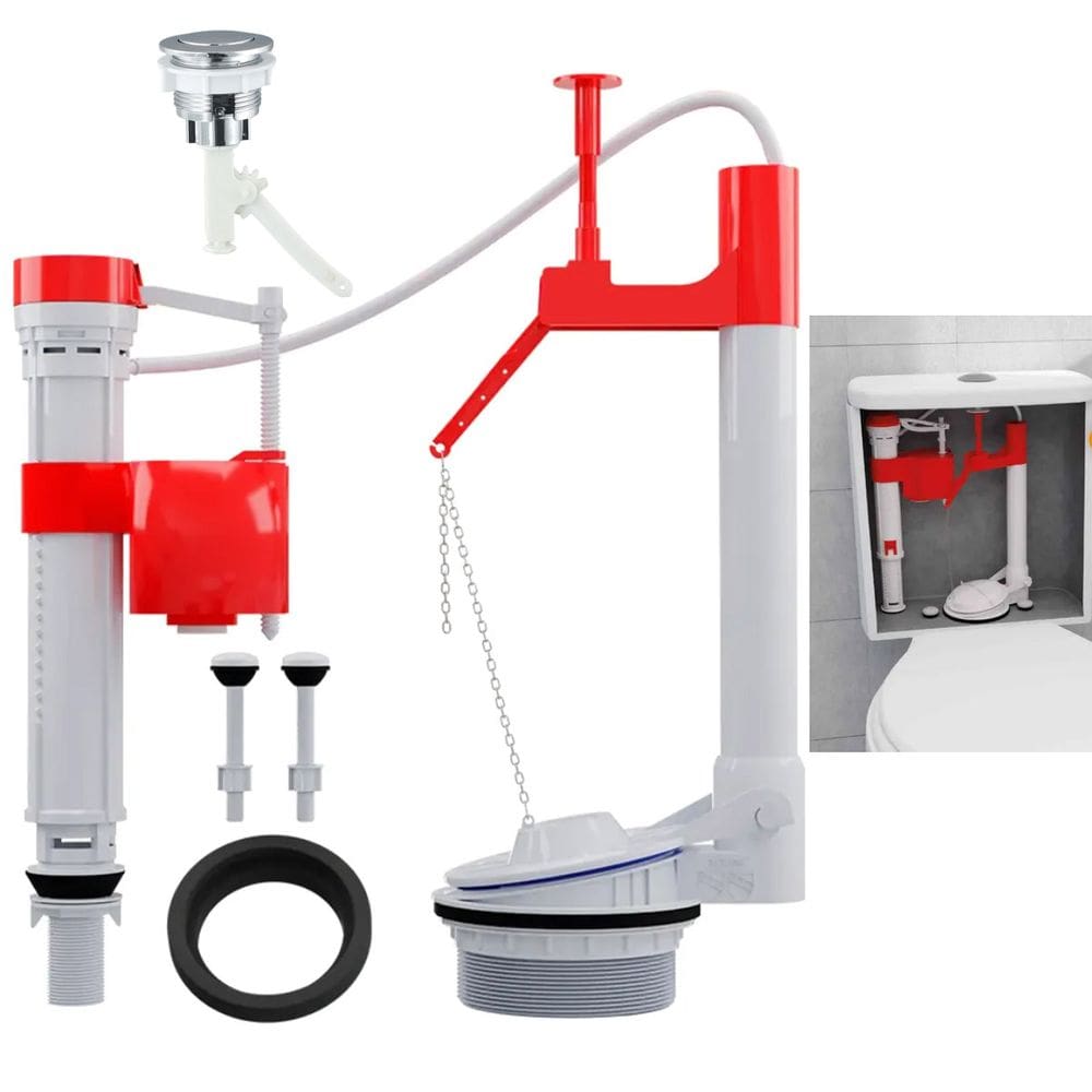 Kit Reparo Caixa Acoplada Banheiro Vaso Assento Sanitario Descarga Botao Acionamento Superior