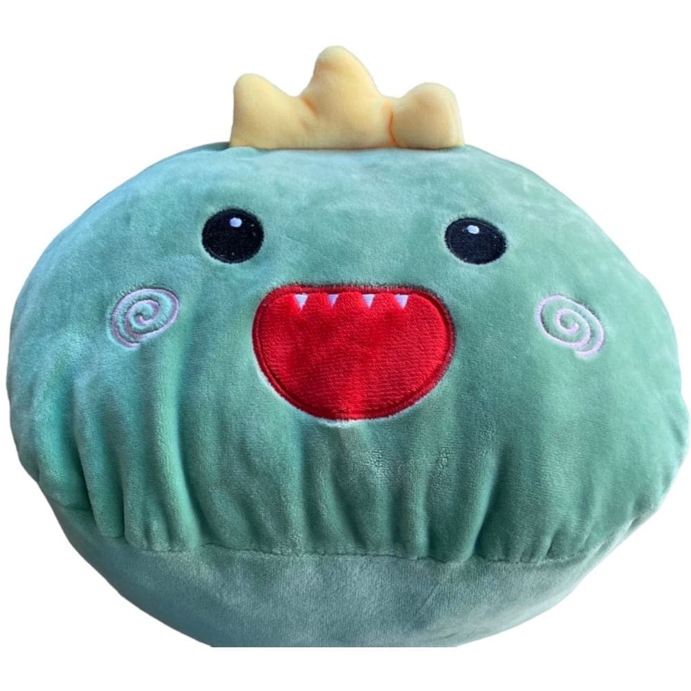 Almofada Kawaii Monster Green de pelúcia para aquecimento de mãos
