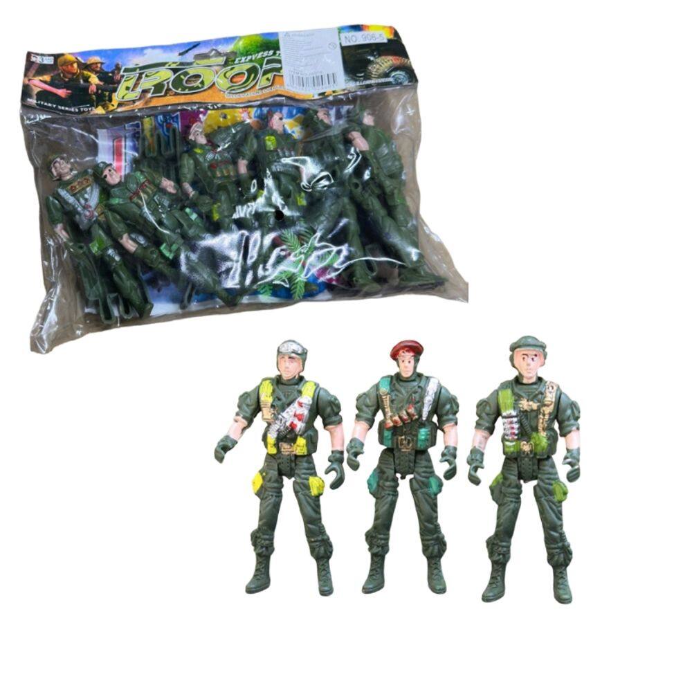Pacote Toy Soldiers Mini Plastic Forces, cor verde
