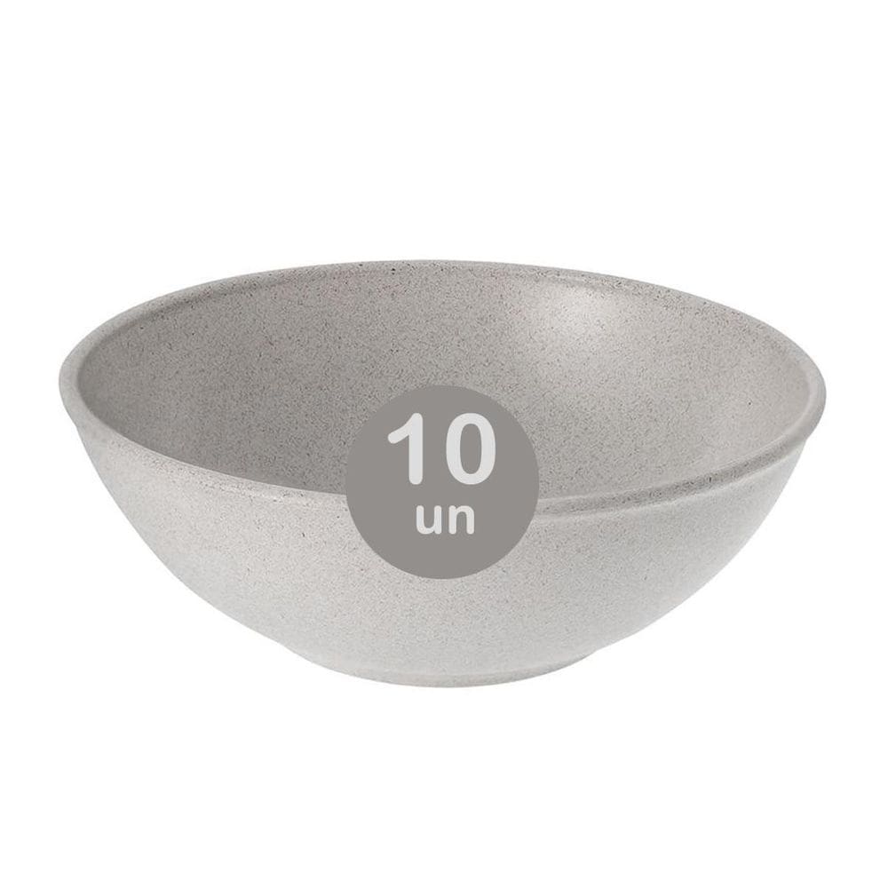 10Un Tigela Bowl 700Ml Salada Petiscos Cinza Petra