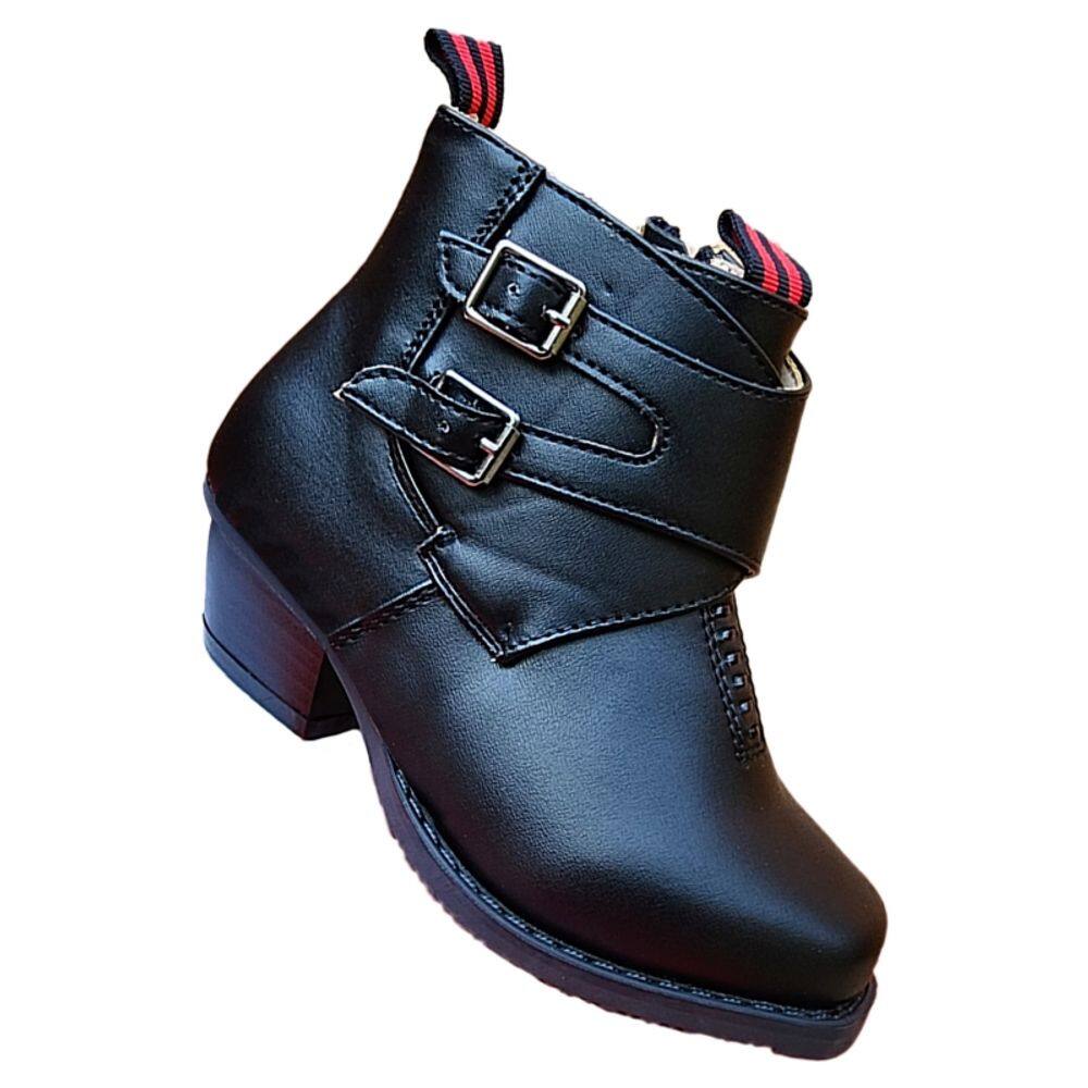 Shoe Heated Toddler Hollow Double Buckle 7295 Black Tamanho 20-