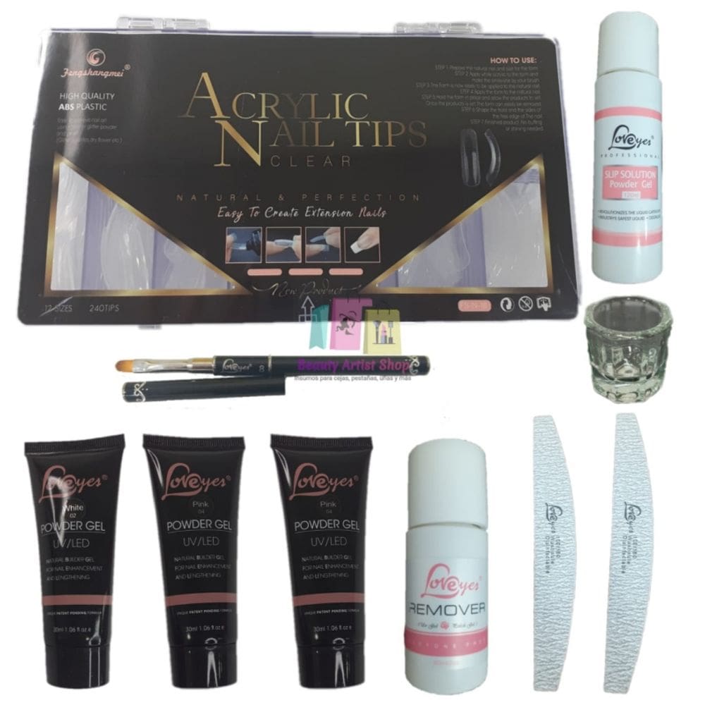 Kit para unhas Polygel com 3 géis de 30g e 240 Dual System