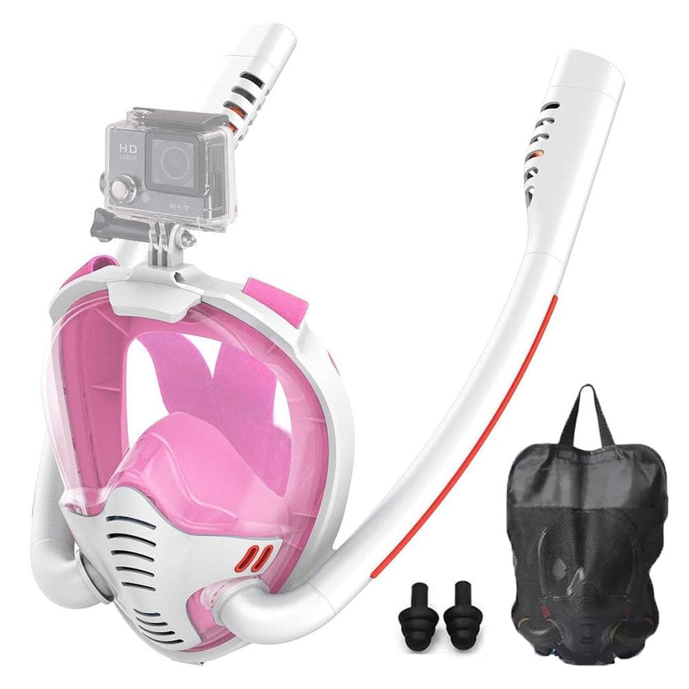 Mascara de Mergulho Snorkel Duplo Protetor Ouvido Oculos 180 Graus Piscina Nataçao Mar Praia Esporte Diversao Lazer