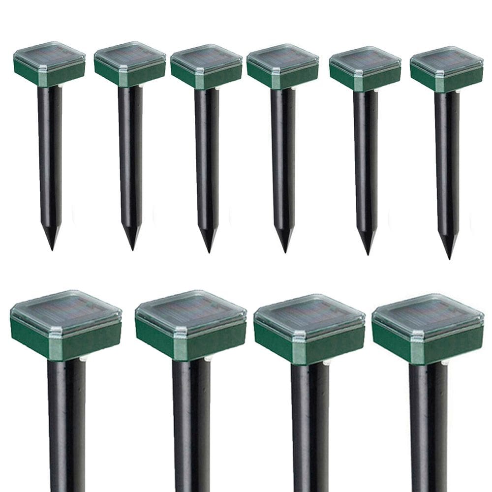 Repelente Solar Ultrassonico Kit 10 Uni Anti Inseto Afasta Escorpiao Cobra Rato Cobras Roedores Jardim Quintal
