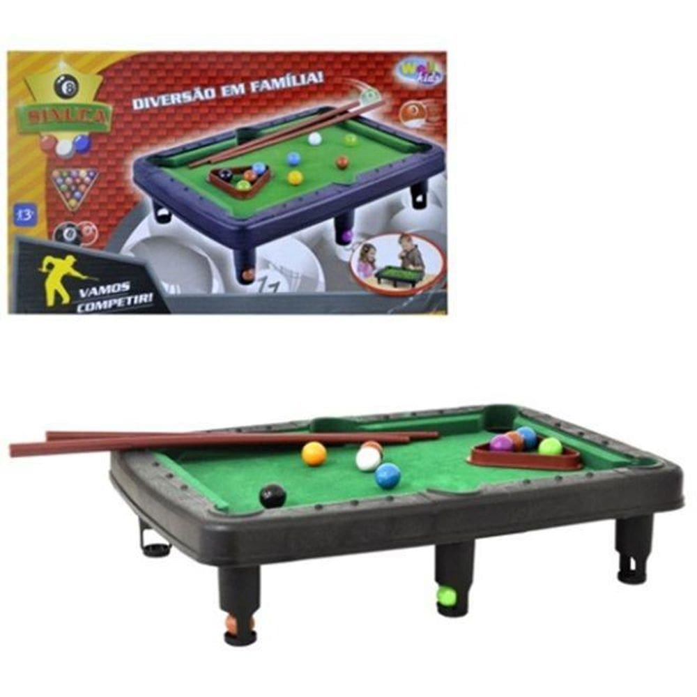 Jogo Mesa De Bilhar Infantil Sinuca Snooker Com Pés Dobrável